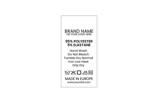 Tekstilne etikete za održavanje odjeće Model TC-M182