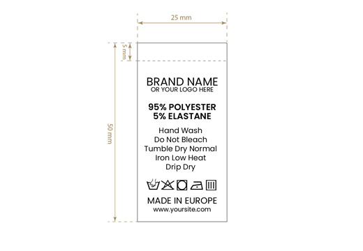 Tekstilne etikete za održavanje odjeće Model TC-M182