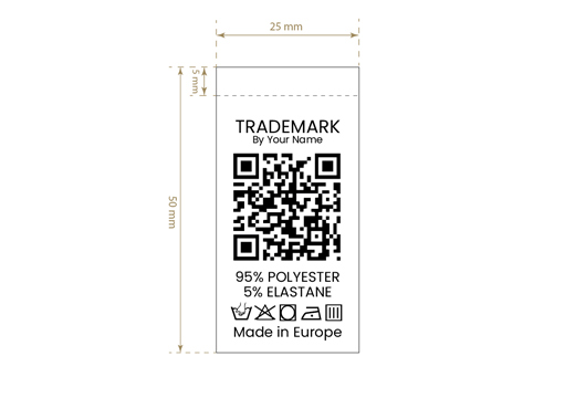Tekstilne etikete za održavanje odjeće QR code Model TC-M183