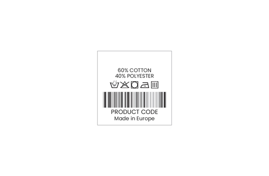 Tekstilne etikete za održavanje odjeće Barcode Model TC-M188