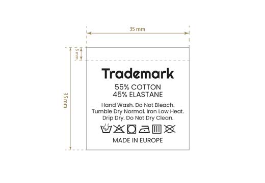 Tekstilne etikete za održavanje odjeće Model TC-M399