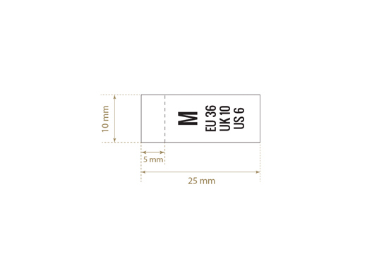 Tekstilna etiketa s veličinom Model TC-M227