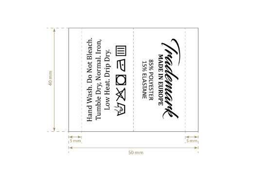 Tekstilne etikete za održavanje odjeće Model TC-M334