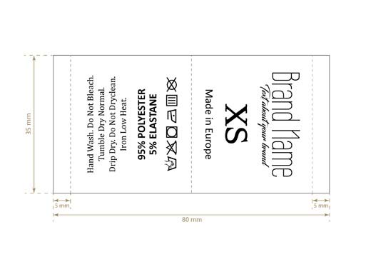 Tekstilne etikete za održavanje odjeće Model TC-M337